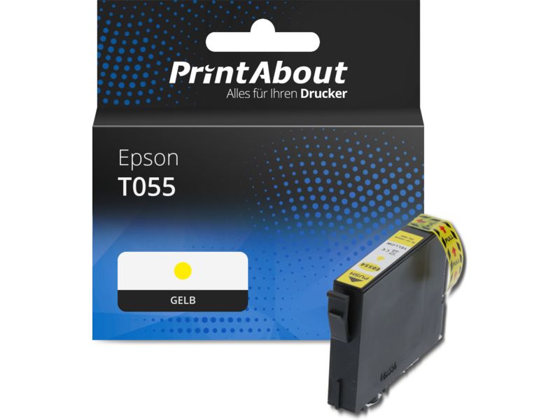 PrintAbout Druckerpatrone T055 (C13T055440) Gelb für Epson