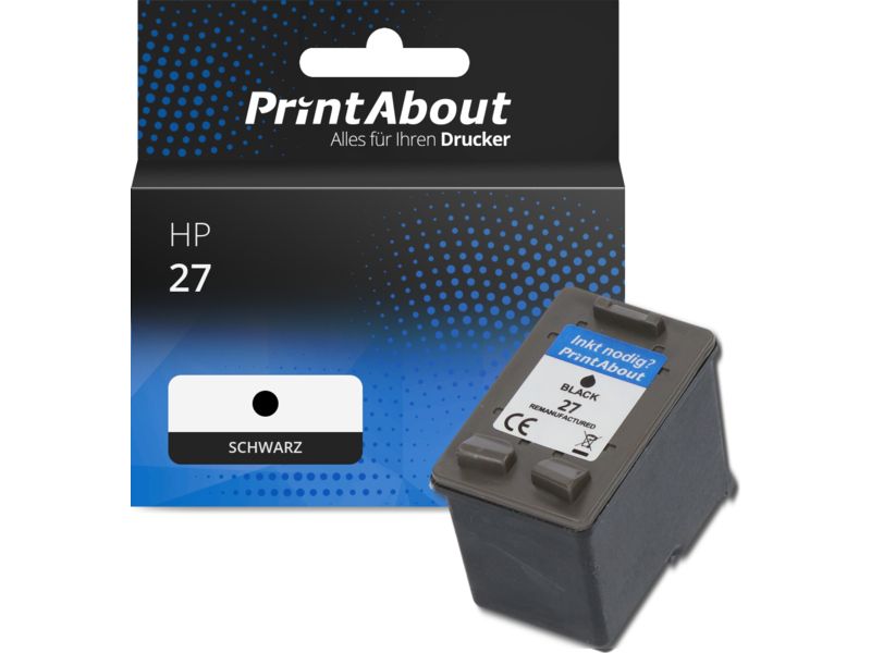 PrintAbout Druckerpatrone 27 (C8727AE) Schwarz für HP