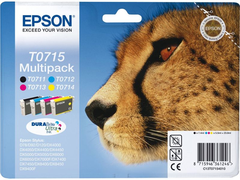 Epson T071 (C13T07154010) - 4-farbig - Druckerpatrone - Multipack