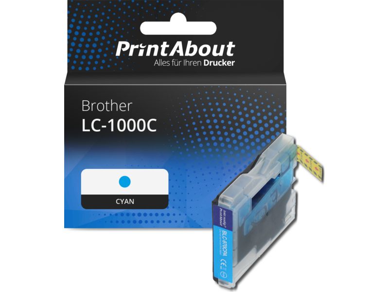 PrintAbout Druckerpatrone LC-1000C Cyan für Brother