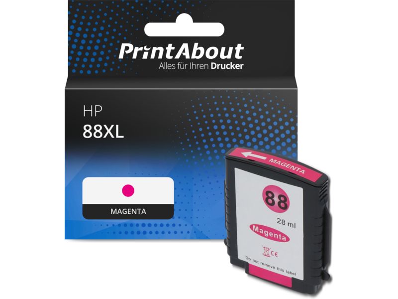 PrintAbout Druckerpatrone 88XL (C9392AE) Magenta Hohe Kapazität für HP