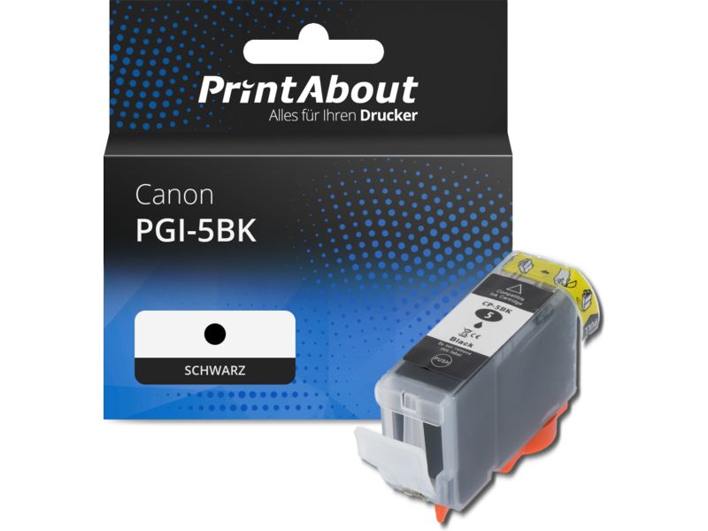 PrintAbout Druckerpatrone PGI-5BK Schwarz für Canon