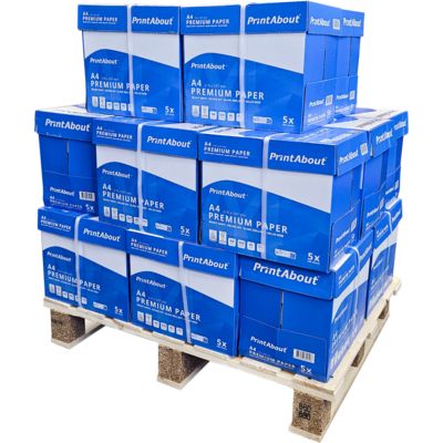 PrintAbout Premium A4 Papier halbe Palette (50.000 Blatt)