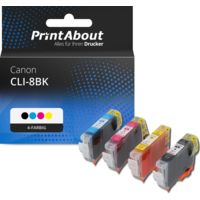 Druckerpatrone kompatibel mit Canon CLI-8BK - 4-farbig - Multipack