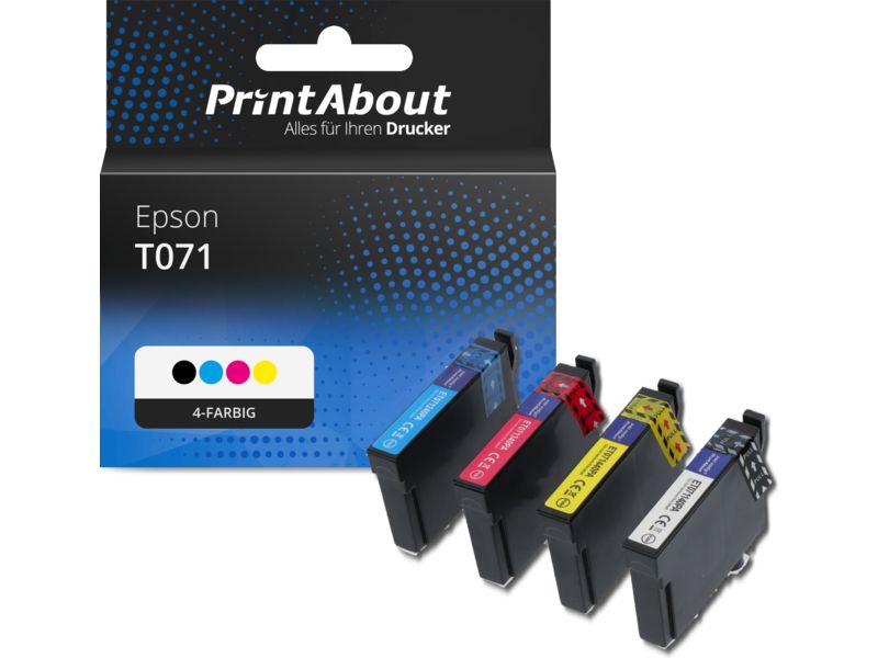 PrintAbout Druckerpatrone kompatibel mit Epson T071 (C13T071540) - 4-farbig - Multipack Image