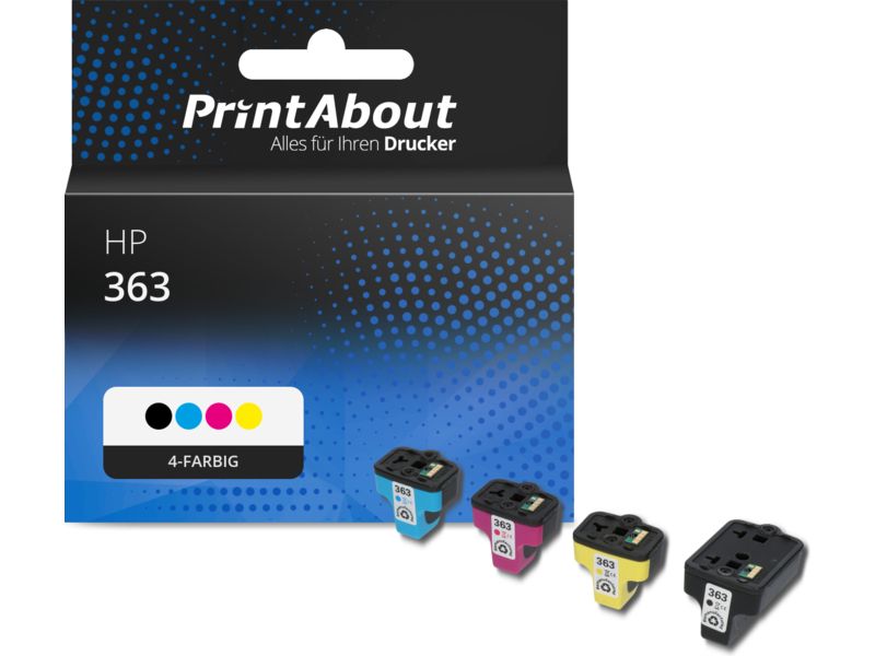 PrintAbout Druckerpatrone 363 (C8721EE) 4-farbig Multipack für HP