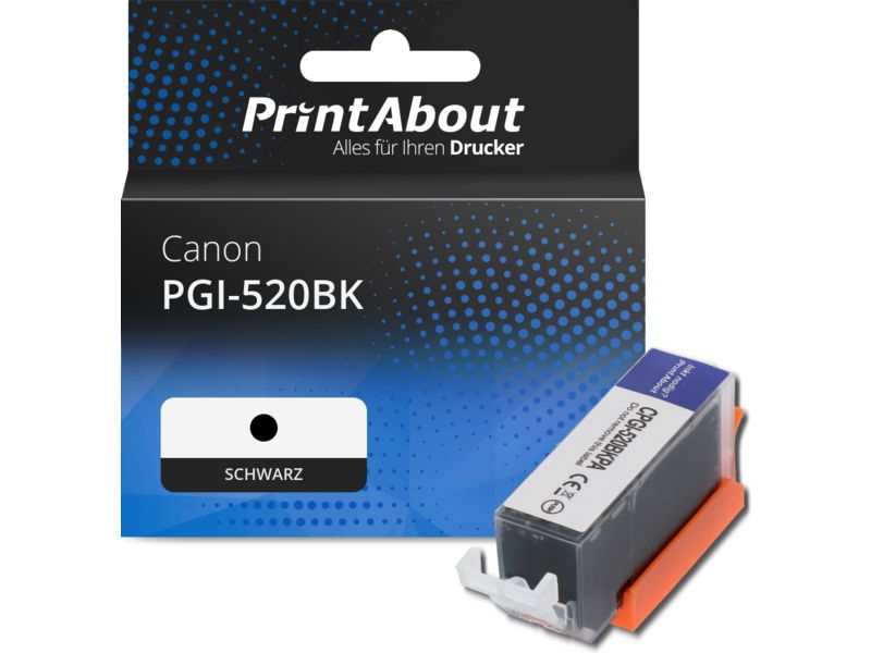 PrintAbout Druckerpatrone PGI-520BK Schwarz für Canon