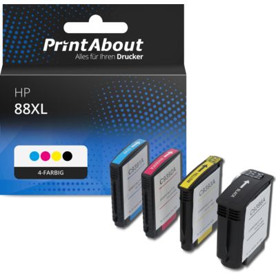 Druckerpatrone kompatibel mit HP 88XL (C9396AE) - 4-farbig - Hohe Kapazität - Multipack