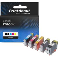 Druckerpatrone kompatibel mit Canon PGI-5BK - 5-farbig - Multipack
