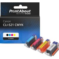 Druckerpatrone kompatibel mit Canon CLI-521 CMYK - 4-farbig - Multipack