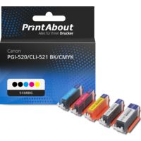 Druckerpatrone kompatibel mit Canon PGI-520/CLI-521 BK/CMYK - 5-farbig - Multipack