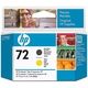 HP 72 (C9384A) - Mattschwarz + Gelb - Druckkopf