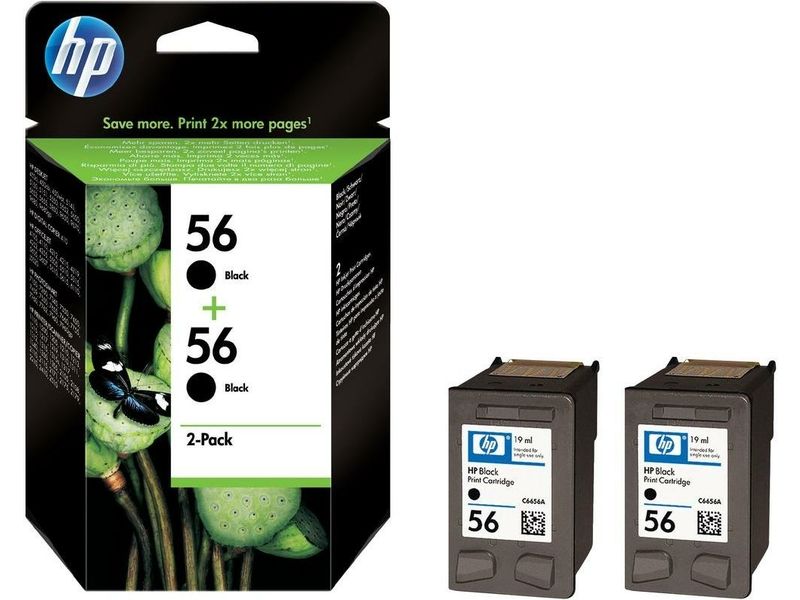 HP 56 (C9502AE) Druckerpatrone - 2x Schwarz - Multipack