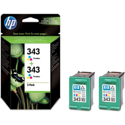 HP 343 (CB332EE) Druckerpatrone - 2x 3-farbig - Multipack