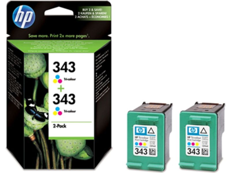 HP 343 (CB332EE) Druckerpatrone - 2x 3-farbig - Multipack