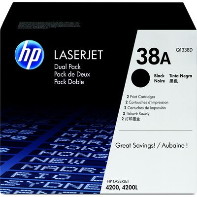 HP 38A (Q1338D) Toner - 2x Schwarz - Multipack