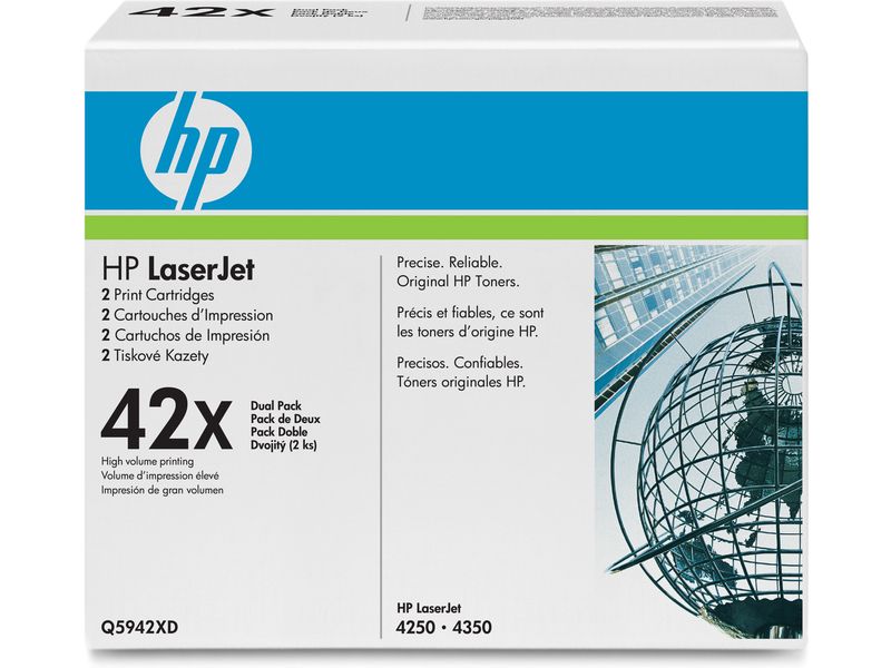 HP 42X (Q5942XD) Toner - 2x Schwarz - Multipack - Hoher Kapazität