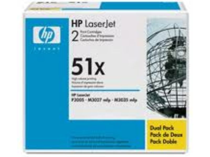HP 51X (Q7551XD) Toner - 2x Schwarz Multipack - Hoher Kapazität