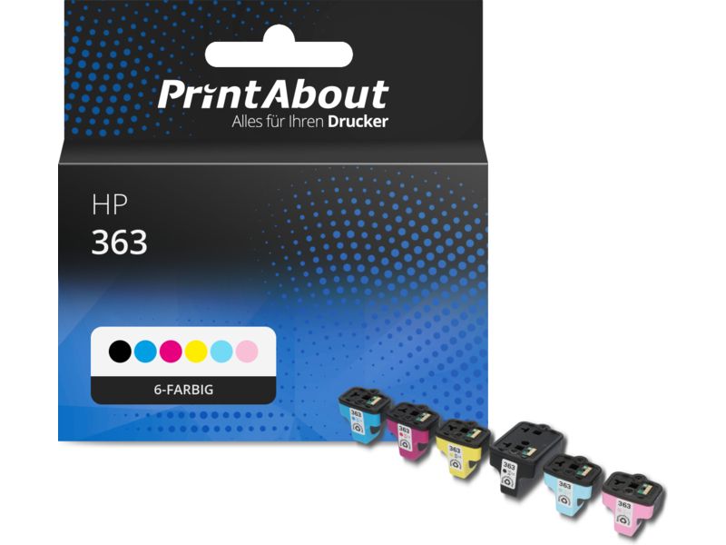 PrintAbout Druckerpatrone 363 (C8721EE) 6-farbig Multipack für HP