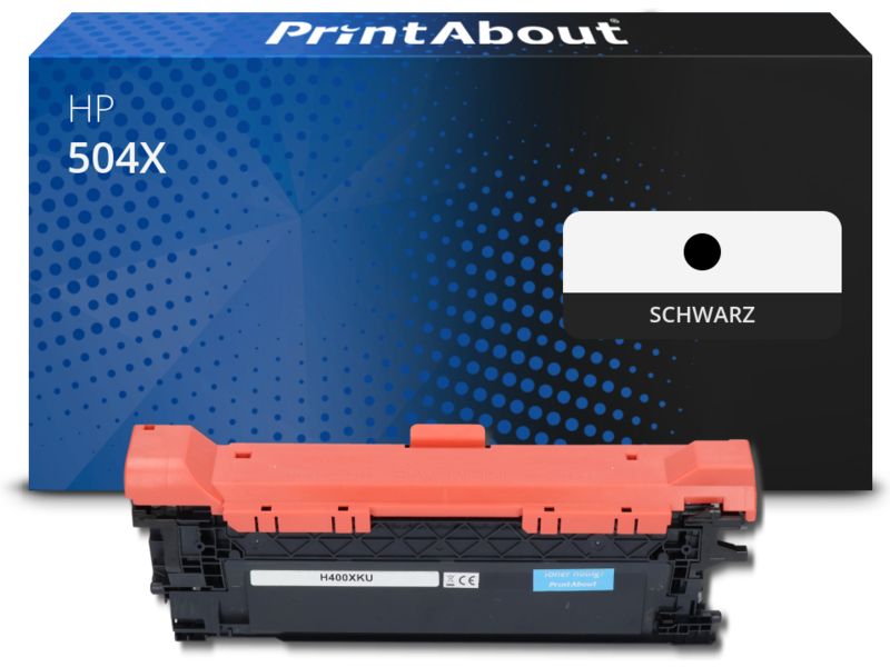 PrintAbout Toner 504X (CE250X) Schwarz Hohe Kapazität für HP