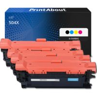 Toner kompatibel mit HP 504X (CE250X) - 4-farbig - Hohe Kapazität - Multipack
