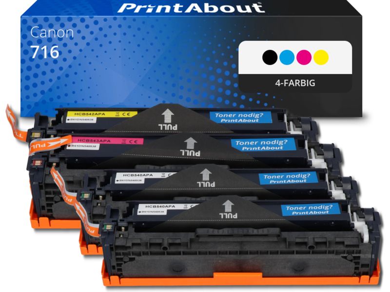 PrintAbout Toner 716  4-farbig Multipack Hohe Kapazität für Canon