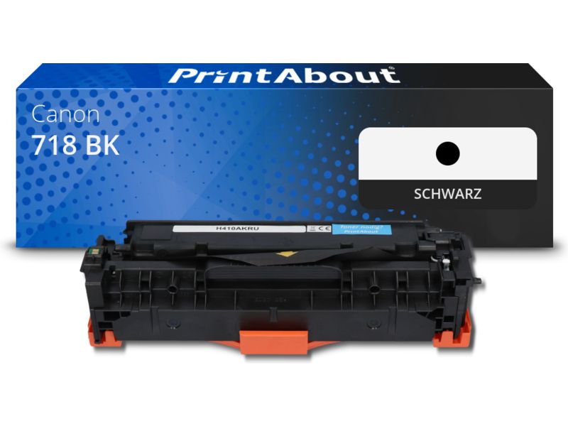 PrintAbout Toner 718 BK Schwarz für Canon