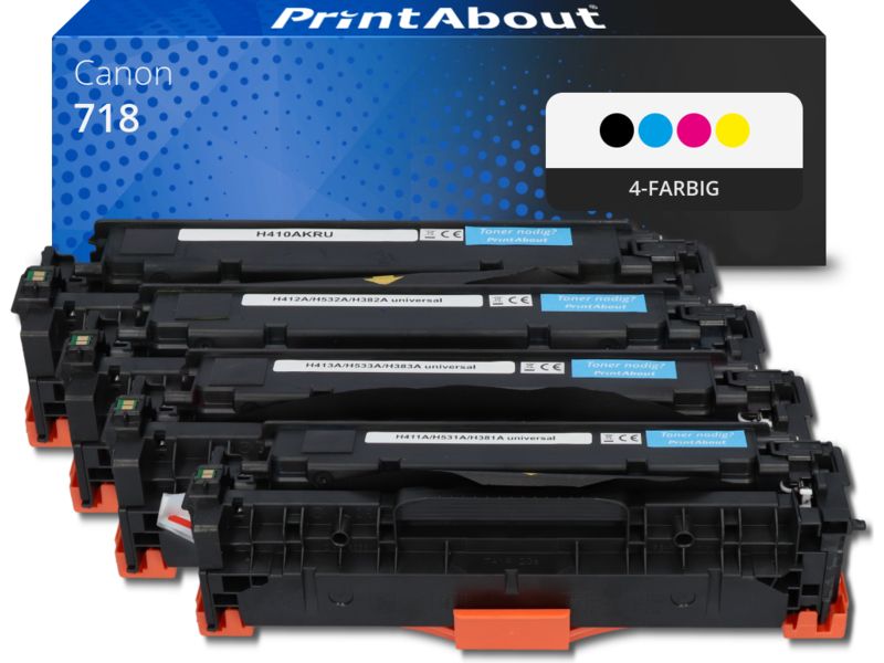 PrintAbout Toner 718  4-farbig Multipack für Canon