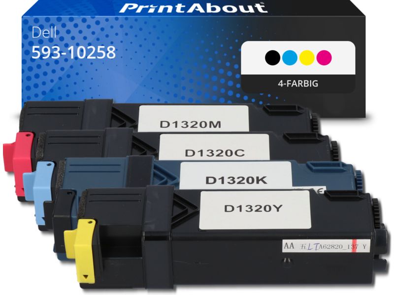PrintAbout Toner 593-10258 (DT615) 4-farbig Multipack für Dell