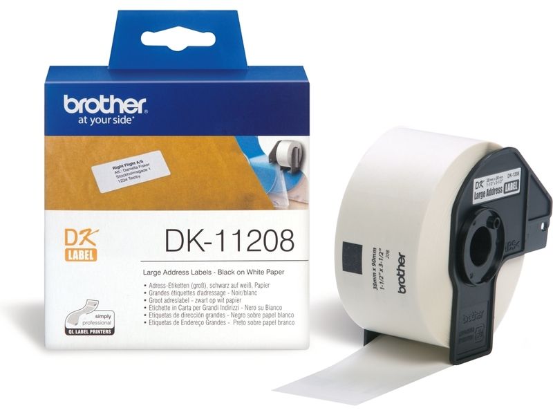 Brother DK-11208 - (38 mm x 90 mm) - Schwarz auf weiß - Etikett