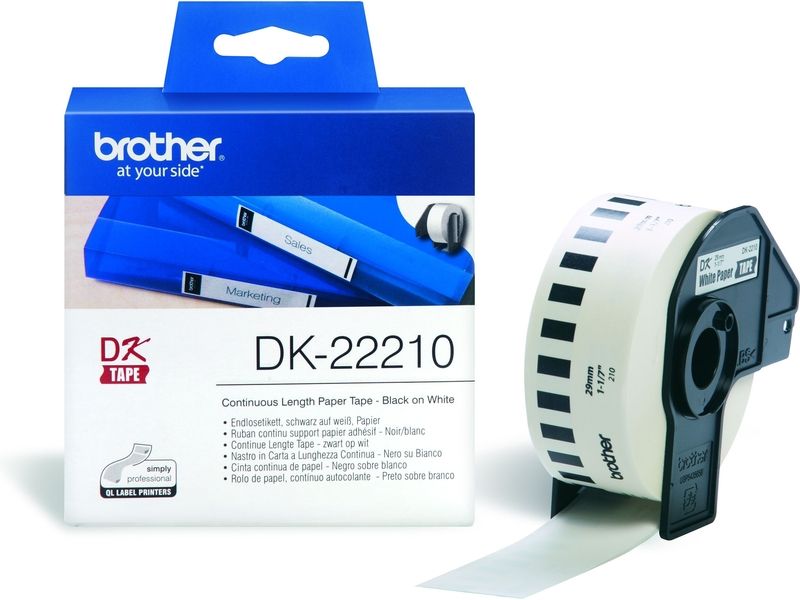 Brother DK-22210 - (29 mm) - Schwarz auf weiß - Etikett