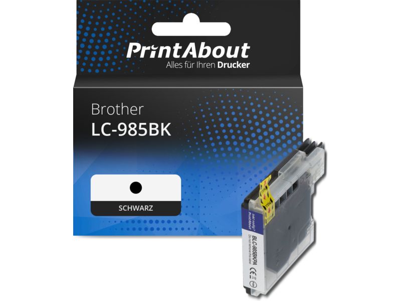 PrintAbout Druckerpatrone LC-985BK Schwarz für Brother