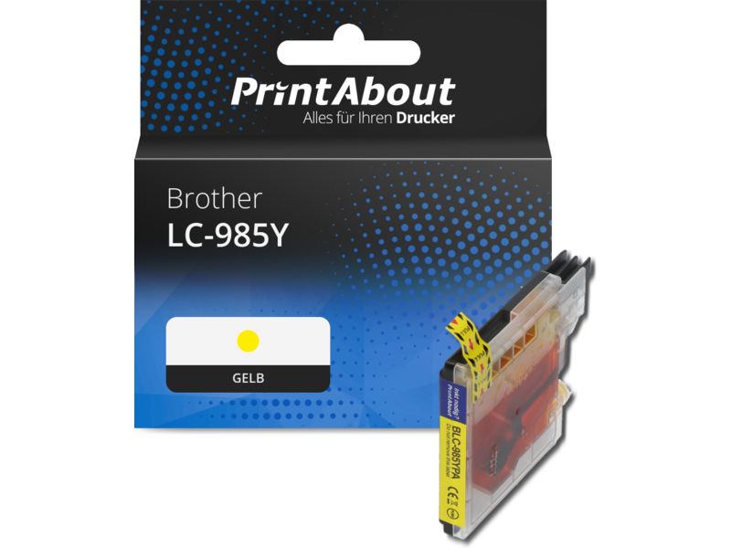 PrintAbout Druckerpatrone LC-985Y Gelb für Brother