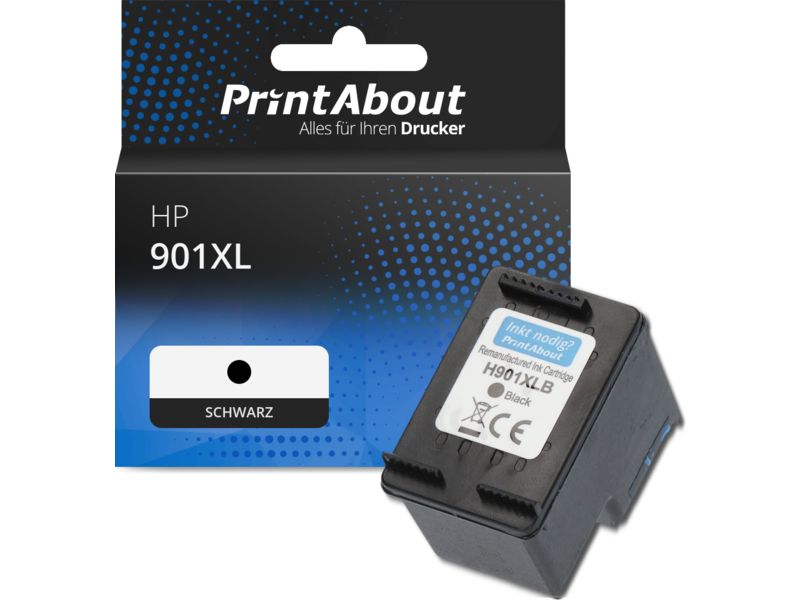 PrintAbout Druckerpatrone 901XL (CC654AE) Schwarz Hohe Kapazität für HP