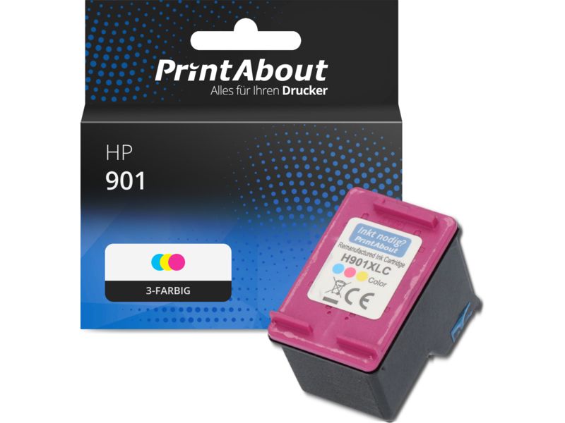 PrintAbout Druckerpatrone 901 (CC656AE) 3-farbig für HP