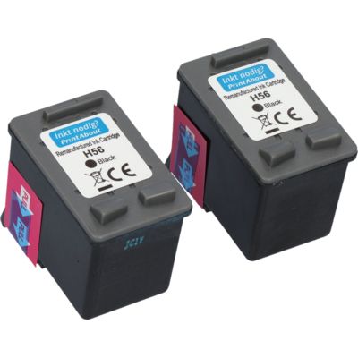 Druckerpatrone kompatibel mit HP 56 (C6656AE) - Schwarz - Multipack