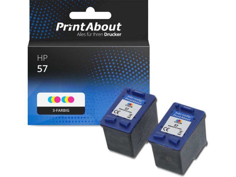 PrintAbout Druckerpatrone 57 (C6657AE) 3-farbig Multipack für HP