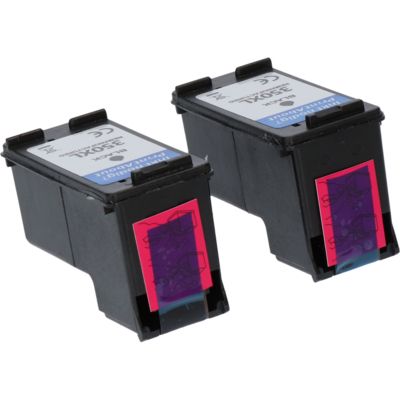 Druckerpatrone kompatibel mit HP 350XL (CB336EE) - 2x Schwarz Hohe Kapazität - Multipack