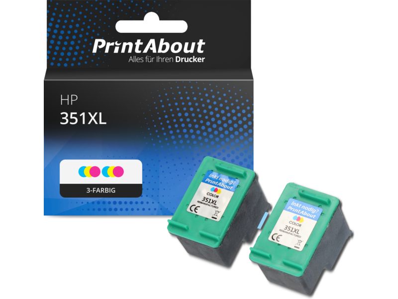 PrintAbout Druckerpatrone 351XL (CB338EE) 3-farbig Multipack Hohe Kapazität für HP