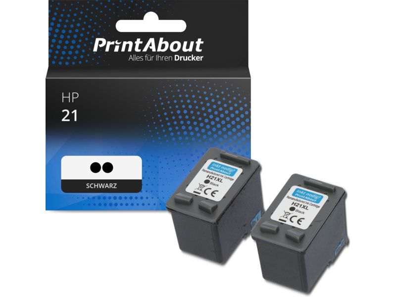 PrintAbout Druckerpatrone 21 (C9351AE) Schwarz Multipack für HP