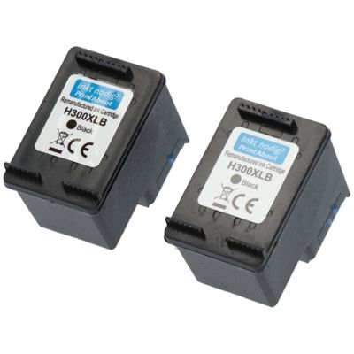 Druckerpatrone kompatibel mit HP 300XL (D8J43AE) - 2er-Packung - Schwarz - Hohe Kapazität - Multipack