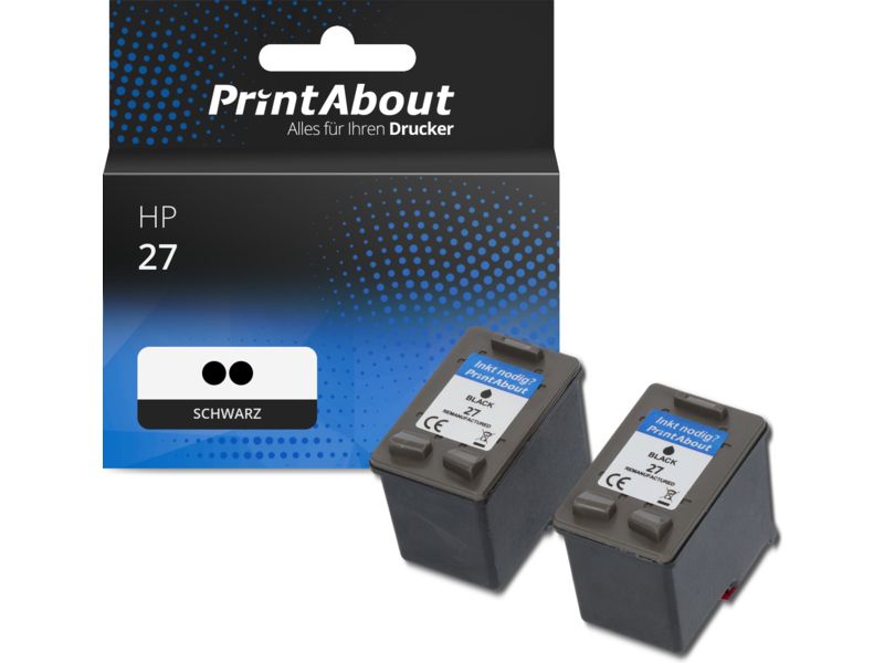PrintAbout Druckerpatrone 27 (C8727AE) Schwarz Multipack für HP
