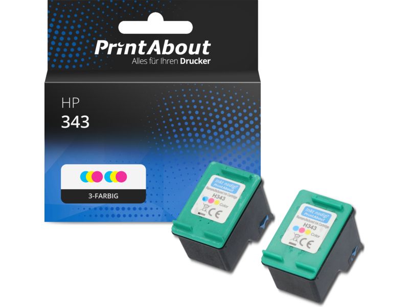 PrintAbout Druckerpatrone 343 (C8766EE) 3-farbig Multipack für HP