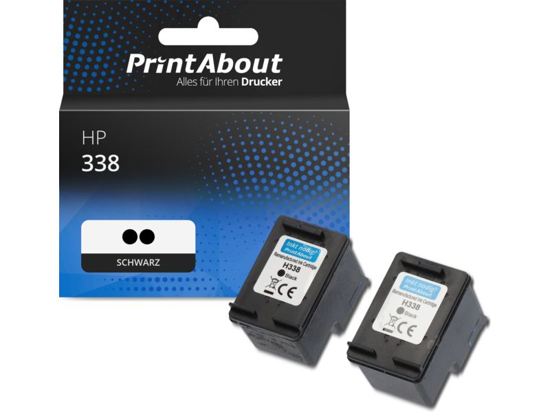 PrintAbout Druckerpatrone 338 (C8765EE) Schwarz Multipack für HP