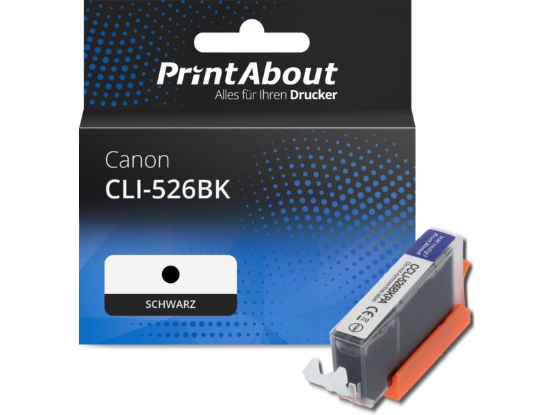 PrintAbout Druckerpatrone CLI-526BK Schwarz für Canon