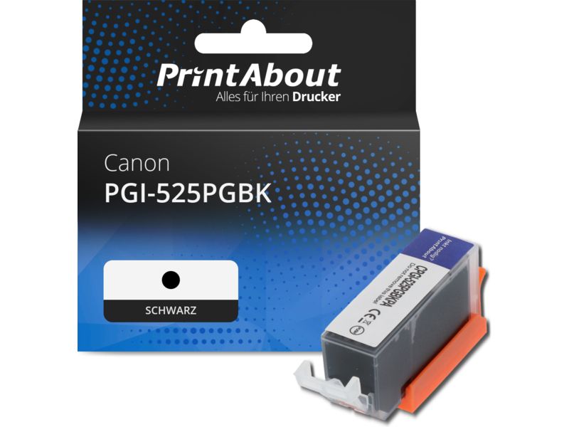 PrintAbout Druckerpatrone PGI-525PGBK Schwarz für Canon