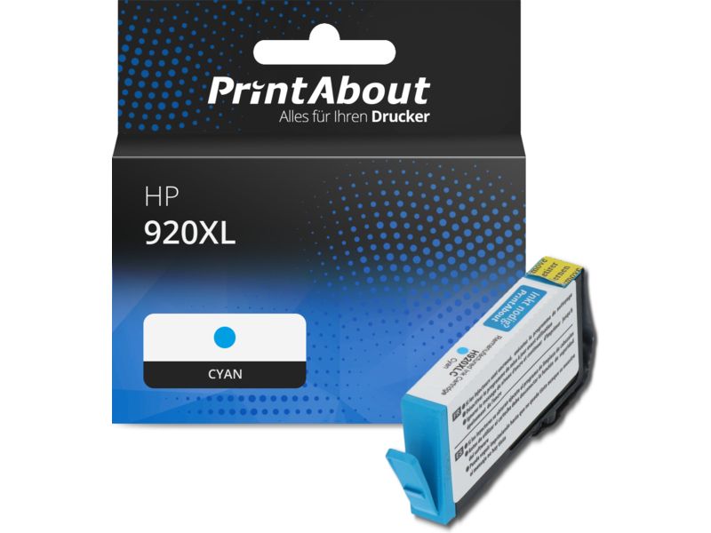 PrintAbout Druckerpatrone 920XL (CD972AE) Cyan Hohe Kapazität für HP