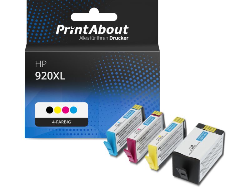 PrintAbout Druckerpatrone 920XL (C2N92AE) 4-farbig Multipack Hohe Kapazität für HP
