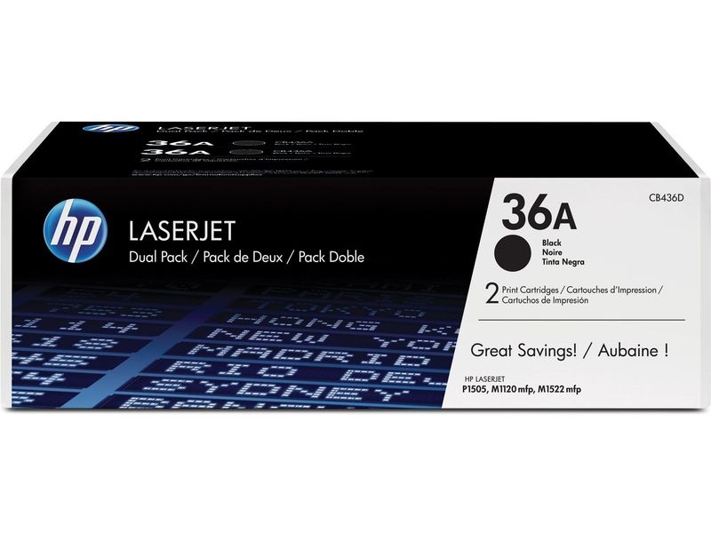 HP 36A (CB436AD) Toner - 2x Schwarz - Multipack