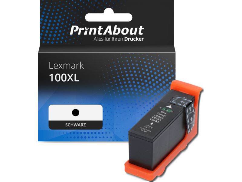 PrintAbout Druckerpatrone 100XL (14N1068E) Schwarz Hohe Kapazität für Lexmark